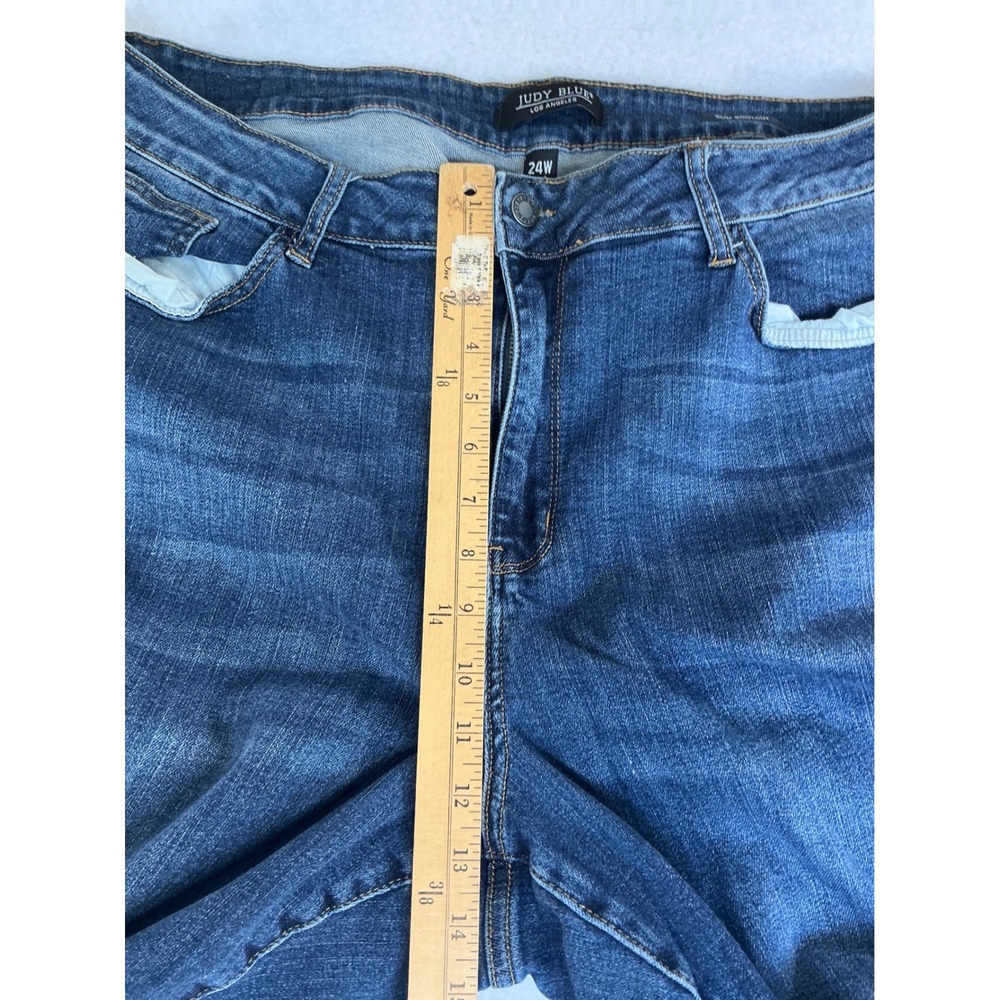 Judy Blue Slim Bootcut Jeans Womens 24W Blue Distressed Medium Wash JB88290 - Picture 8 of 9